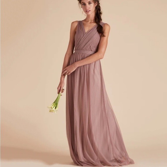 Birdy Grey Christina Tulle Sandy Mauve Convertible Dress Size Large - Picture 3 of 8